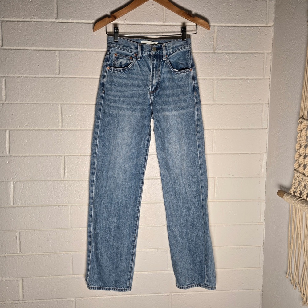 Denim Forum The 90s Marlo Hi-Rise Baggy Jeans 23 Blue Denim High Waist Artitzia